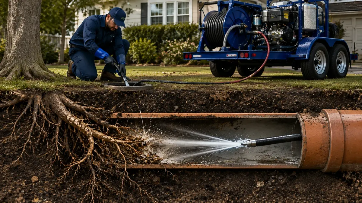 Tree Root Removal with Hydro Jetting in El Monte